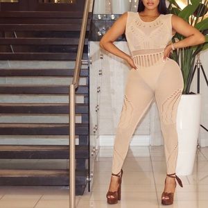 Loft7seven.com Nude Knit Jumpsuit